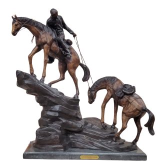 Cowboy & Two Horses